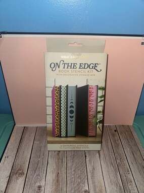 DesignWorks Ink On The Edge Book Stencil Kit with Decorative Storage Box